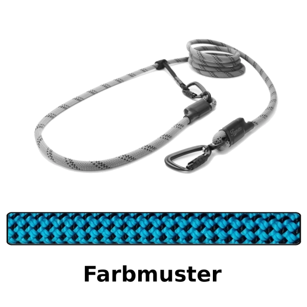 EASYLONG Hundeleine TWIST - L - 3,5m - blau mit schwarzen Punkten